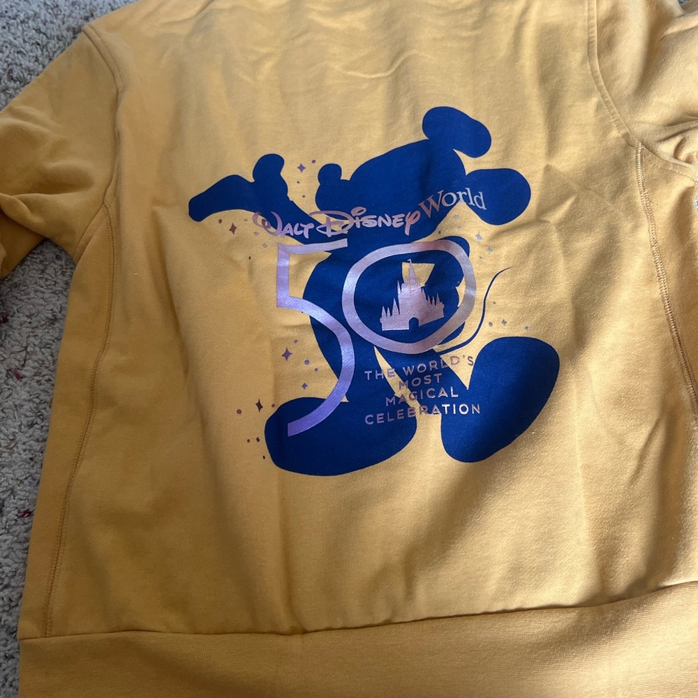 Disney World 50th Anniversary Gold Hoodie with zipper kangaroo pocket - Picture 5 of 6